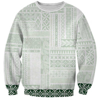 Samoa Siapo Green Trimmed Sweatshirt Samoa White Sunday - Polynesian Pride