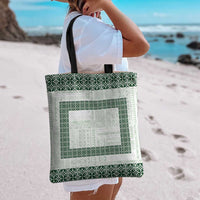 Samoa Siapo Green Trimmed Tote Bag Samoa White Sunday - Polynesian Pride