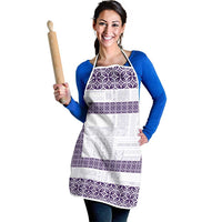 Samoa Siapo Purple Trimmed Apron Samoa White Sunday - Polynesian Pride