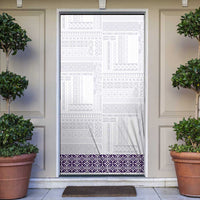 Samoa Siapo Purple Trimmed Door Cover Samoa White Sunday - Polynesian Pride
