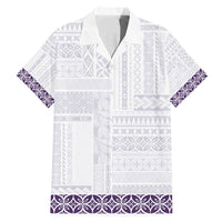 Samoa Siapo Purple Trimmed Family Matching Mermaid Dress and Hawaiian Shirt Samoa White Sunday - Polynesian Pride