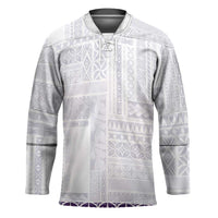 Samoa Siapo Purple Trimmed Hockey Jersey Samoa White Sunday - Polynesian Pride