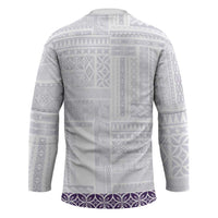 Samoa Siapo Purple Trimmed Hockey Jersey Samoa White Sunday - Polynesian Pride