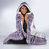 Samoa Siapo Purple Trimmed Hooded Blanket Samoa White Sunday - Polynesian Pride