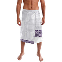 Samoa Siapo Purple Trimmed Lavalava Samoa White Sunday - Polynesian Pride