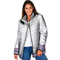 Samoa Siapo Purple Trimmed Padded Jacket Samoa White Sunday - Polynesian Pride