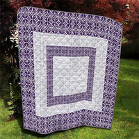 Samoa Siapo Purple Trimmed Quilt Samoa White Sunday - Polynesian Pride