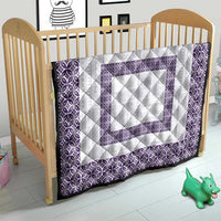 Samoa Siapo Purple Trimmed Quilt Samoa White Sunday - Polynesian Pride