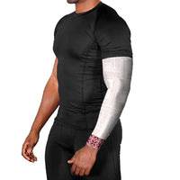 Samoa Siapo Red Trimmed Arm Sleeves Samoa White Sunday - Polynesian Pride