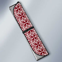 Samoa Siapo Red Trimmed Auto Sun Shade Samoa White Sunday - Polynesian Pride