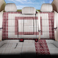 Samoa Siapo Red Trimmed Back Car Seat Cover Samoa White Sunday - Polynesian Pride