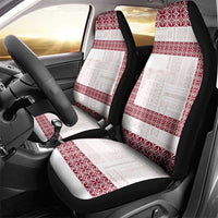 Samoa Siapo Red Trimmed Car Seat Cover Samoa White Sunday - Polynesian Pride
