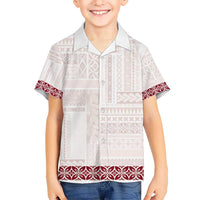 Samoa Siapo Red Trimmed Hawaiian Shirt Samoa White Sunday - Polynesian Pride