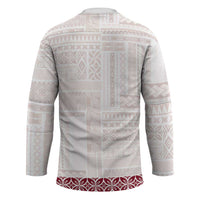 Samoa Siapo Red Trimmed Hockey Jersey Samoa White Sunday - Polynesian Pride