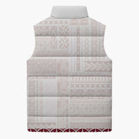 Samoa Siapo Red Trimmed Sleeveless Puffer Jacket Samoa White Sunday - Polynesian Pride
