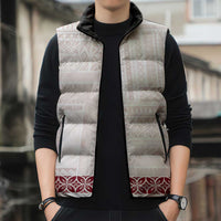 Samoa Siapo Red Trimmed Sleeveless Puffer Jacket Samoa White Sunday - Polynesian Pride