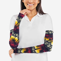 Hawaii Hibiscus Palm Tree Sunset Arm Sleeves Tropical Style - Polynesian Pride