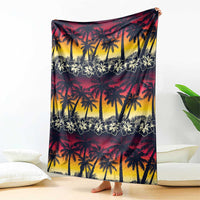 Hawaii Hibiscus Palm Tree Sunset Blanket Tropical Style LT01 - Polynesian Pride