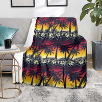 Hawaii Hibiscus Palm Tree Sunset Blanket Tropical Style LT01 - Polynesian Pride
