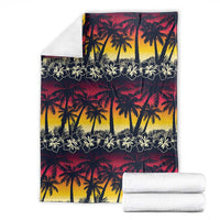 Hawaii Hibiscus Palm Tree Sunset Blanket Tropical Style LT01 - Polynesian Pride