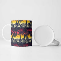 Hawaii Hibiscus Palm Tree Sunset Ceramic Mug Tropical Style - Polynesian Pride
