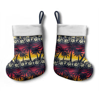Hawaii Hibiscus Palm Tree Sunset Christmas Stocking Tropical Style - Polynesian Pride
