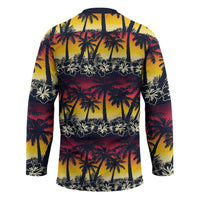 Hawaii Hibiscus Palm Tree Sunset Hockey Jersey Tropical Style LT01 - Polynesian Pride
