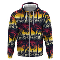Hawaii Hibiscus Palm Tree Sunset Hoodie Tropical Style - Polynesian Pride