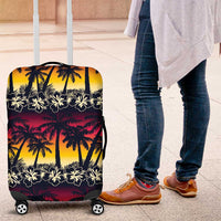 Hawaii Hibiscus Palm Tree Sunset Luggage Cover Tropical Style - Polynesian Pride