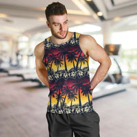 Hawaii Hibiscus Palm Tree Sunset Men Tank Top Tropical Style LT01 Multicolor - Polynesian Pride