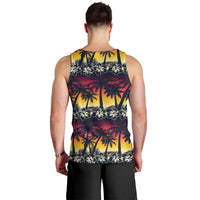 Hawaii Hibiscus Palm Tree Sunset Men Tank Top Tropical Style LT01 - Polynesian Pride
