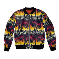 Hawaii Hibiscus Palm Tree Sunset Sleeve Zip Bomber Jacket Tropical Style LT01 Unisex Multicolor - Polynesian Pride