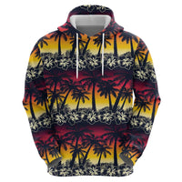 Hawaii Hibiscus Palm Tree Sunset Zip Hoodie Tropical Style LT01 - Polynesian Pride