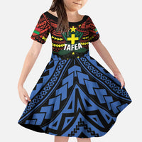 Personalised Vanuatu Tafea Province Family Matching Puletasi and Hawaiian Shirt Unique Tropical Tribal Pattern LT01 Daughter's Dress Colorful - Polynesian Pride
