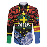 Personalised Vanuatu Tafea Province Family Matching Puletasi and Hawaiian Shirt Unique Tropical Tribal Pattern LT01 Dad's Shirt - Long Sleeve Colorful - Polynesian Pride