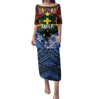 Personalised Vanuatu Tafea Province Family Matching Puletasi and Hawaiian Shirt Unique Tropical Tribal Pattern LT01 Mom's Dress Colorful - Polynesian Pride