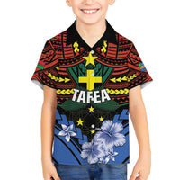 Personalised Vanuatu Tafea Province Family Matching Puletasi and Hawaiian Shirt Unique Tropical Tribal Pattern LT01 Son's Shirt Colorful - Polynesian Pride