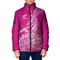 Custom New Zealand Rugby Silver Fern Padded Jacket Aotearoa Kiwi Maori Pink Version - Polynesian Pride