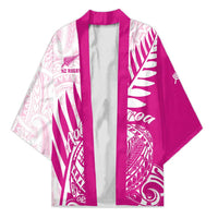 Custom New Zealand Rugby Silver Fern Kimono Aotearoa Maori Pink Version - Polynesian Pride