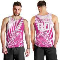 Custom New Zealand Rugby Silver Fern Men Tank Top Aotearoa Maori Pink Version - Polynesian Pride