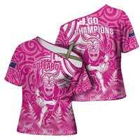 New Zealand Silver Fern Rugby All Pink Cross Shoulder Shirt Maori Tiki Player With Ta Moko Tribal LT01 - Polynesian Pride