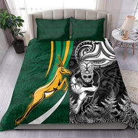 New Zealand and South Africa Rugby Bedding Set Silver Fern Protea Pattern World Cup 2023 LT01 - Polynesian Pride