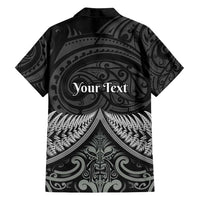 Personalised Toitu Te Tiriti Aotearoa Silver Fern Family Matching Off Shoulder Short Dress and Hawaiian Shirt New Zealand Maori Pattern LT01 - Polynesian Pride