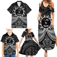 Personalised Toitu Te Tiriti Aotearoa Silver Fern Family Matching Summer Maxi Dress and Hawaiian Shirt New Zealand Maori Pattern LT01 - Polynesian Pride