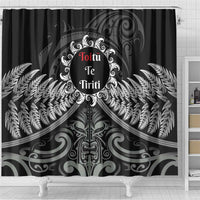 Toitu Te Tiriti Aotearoa Silver Fern Shower Curtain New Zealand Maori Pattern LT01 - Polynesian Pride
