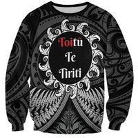 Personalised Toitu Te Tiriti Aotearoa Silver Fern Sweatshirt New Zealand Maori Pattern