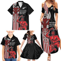 Toitu Te Reo Maori Toitu Te Whenua Toitu Te Tiriti Family Matching Summer Maxi Dress and Hawaiian Shirt Maori Warrior New Zealand LT01 - Polynesian Pride