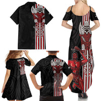 Toitu Te Reo Maori Toitu Te Whenua Toitu Te Tiriti Family Matching Summer Maxi Dress and Hawaiian Shirt Maori Warrior New Zealand LT01 - Polynesian Pride