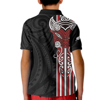 Toitu Te Reo Maori Toitu Te Whenua Toitu Te Tiriti Kid Polo Shirt Maori Warrior New Zealand LT01 - Polynesian Pride
