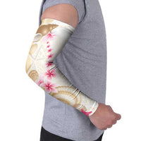 Beige Frangipani Sea Shell Arm Sleeves Starfish Polynesian Pattern - Polynesian Pride